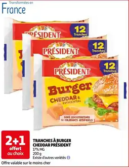 Auchan Tranches à burger cheddar président aanbieding