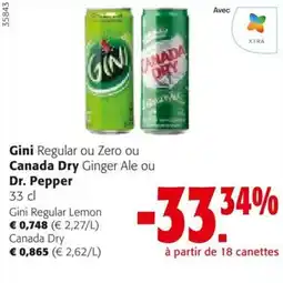 Colruyt Gini ou Canada Dry ou Dr Pepper aanbieding