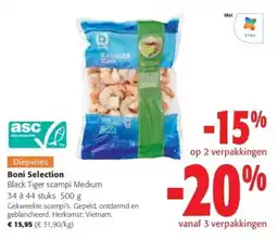 Colruyt Boni Selection Black Tiger scampi Medium aanbieding