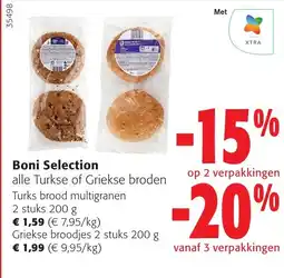 Colruyt Boni Selection alle Turkse of Griekse broden aanbieding