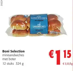 Colruyt Boni Selection minisandwiches met boter aanbieding