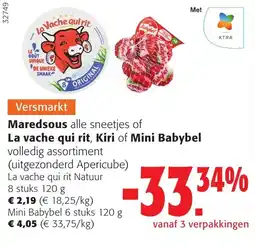 Colruyt Maredsous alle sneetjes of La vache qui rit, Kiri of Mini Babybel aanbieding