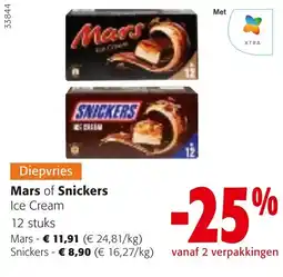 Colruyt Mars of Snickers Ice Cream aanbieding