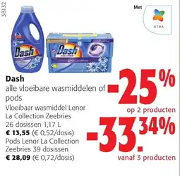 Colruyt Dash alle vloeibare wasmiddelen of pods aanbieding