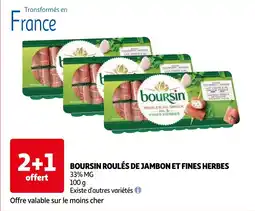 Auchan Boursin roulés de jambon et fines herbes aanbieding