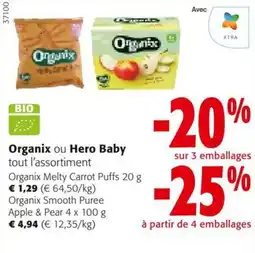 Colruyt Organix ou Hero Baby tout l'assortiment aanbieding