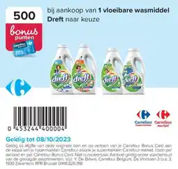 Carrefour vloeibare wasmiddel Dreft aanbieding