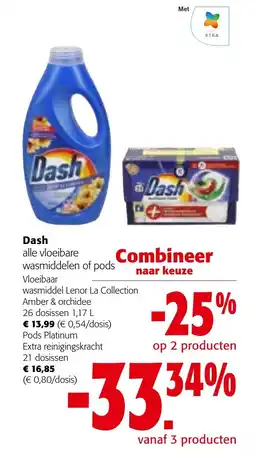 Colruyt Dash alle vloeibare wasmiddelen of pods aanbieding
