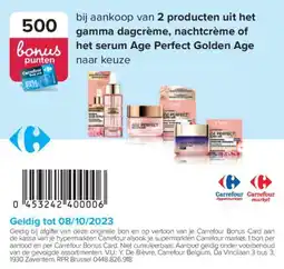 Carrefour dagcrème, nachtcrème of het serum Age Perfect Golden Age aanbieding
