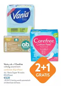 OKay Vania, o.b. of Carefree volledig assortiment aanbieding