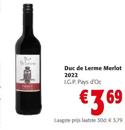 Colruyt Duc de Lermé Merlot 2022 aanbieding