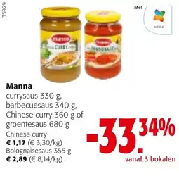 Colruyt Manna currysaus aanbieding