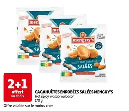 Auchan Cacahuètes enrobées salées menguy's aanbieding