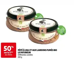 Auchan pâté à l'ail et aux lardons fumés bio aanbieding