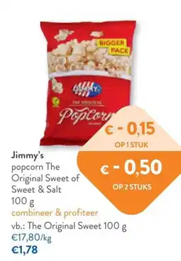 OKay Jimmy's popcorn The Original Sweet of Sweet & Salt aanbieding