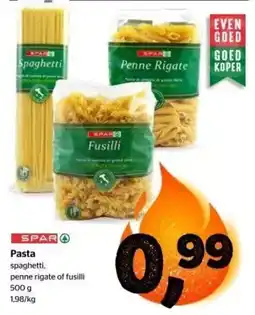 Spar Pasta spaghetti, penne rigate of fusilli aanbieding