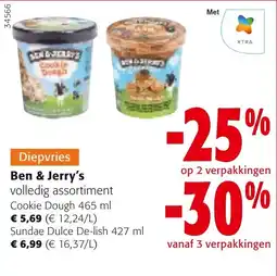 Colruyt Diepvries Ben & Jerry's volledig assortiment aanbieding