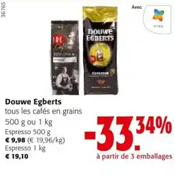 Colruyt Douwe Egberts tous les cafés en grains aanbieding