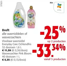 Colruyt Dreft alle wasmiddelen of wasverzachters aanbieding