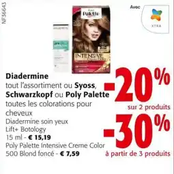 Colruyt Diadermine tout l'assortiment ou Syoss, Schwarzkopf ou Poly Palette toutes les colorations pour cheveux aanbieding