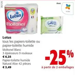 Colruyt Lotus tous les papiers-toilette ou papier-toilette humide aanbieding