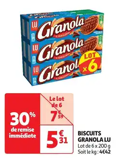 Auchan Biscuits granola lu aanbieding