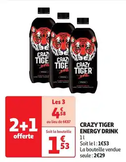 Auchan Crazy tiger energy drink aanbieding