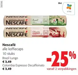 Colruyt Nescafé alle koffiecaps aanbieding