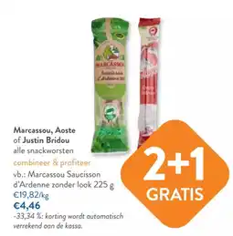 OKay Marcassou, Aoste of Justin Bridou alle snackworsten aanbieding