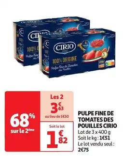 Auchan Pulpe fine de tomates des pouilles cirio aanbieding