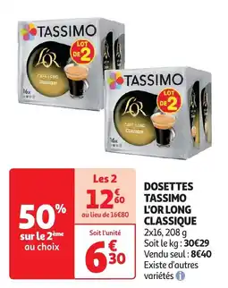 Auchan Doseettes tassimo l'or long classique aanbieding
