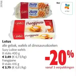 Colruyt Lotus alle gebak, wafels of dinosauruskoeken aanbieding