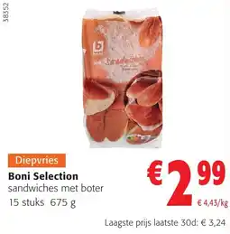 Colruyt Boni Selection sandwiches met boter aanbieding