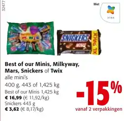 Colruyt Best of our Minis, Milkyway, Mars, Snickers of Twix alle mini's aanbieding