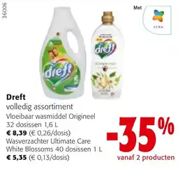 Colruyt Dreft volledig assortiment aanbieding
