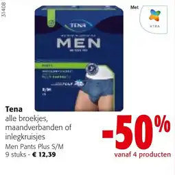 Colruyt Tena alle broekjes, maandverbanden of inlegkruisjes aanbieding