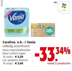 Colruyt Carefree, o.b. of Vania volledig assortiment aanbieding