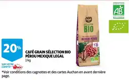 Auchan café grain sélection bio pérou mexique legal aanbieding