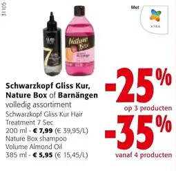 Colruyt Schwarzkopf Gliss Kur, Nature Box of Barnängen volledig assortiment aanbieding