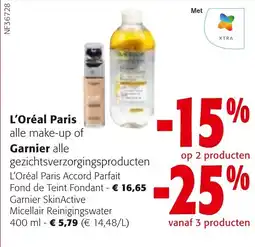 Colruyt L'Oréal Paris alle make-up of Garnier alle gezichtsverzorgingsproducten aanbieding