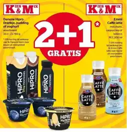 Spar Danone Hipro drankje, pudding of yoghurt assortiment aanbieding