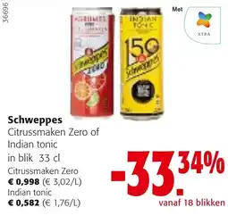 Colruyt Schweppes Citrussmaken Zero of Indian tonic aanbieding