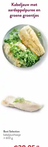 OKay Kabeljauw met aardappelpuree en groene groentjes aanbieding