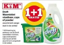 Spar Dreft Wasmiddel vloeibaar, caps of poeder aanbieding