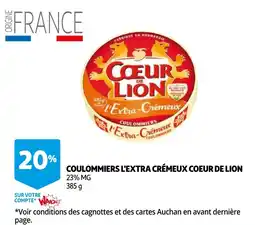 Auchan coulommiers l'extra crèmeux coeur de lion aanbieding