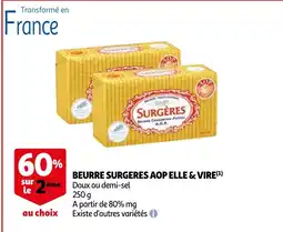 Auchan beurre surgères aop elle & vire aanbieding