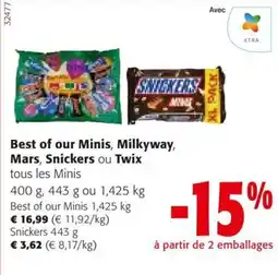 Colruyt Best of our Minis, Milkyway, Mars, Snickers ou Twix aanbieding