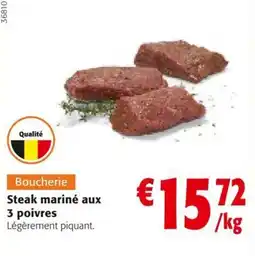 Colruyt Steak mariné aux 3 poivres aanbieding