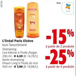Colruyt L'Oréal Paris Elsève tout l'assortiment aanbieding