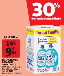 Auchan Lessive liquide bora bora super croix aanbieding